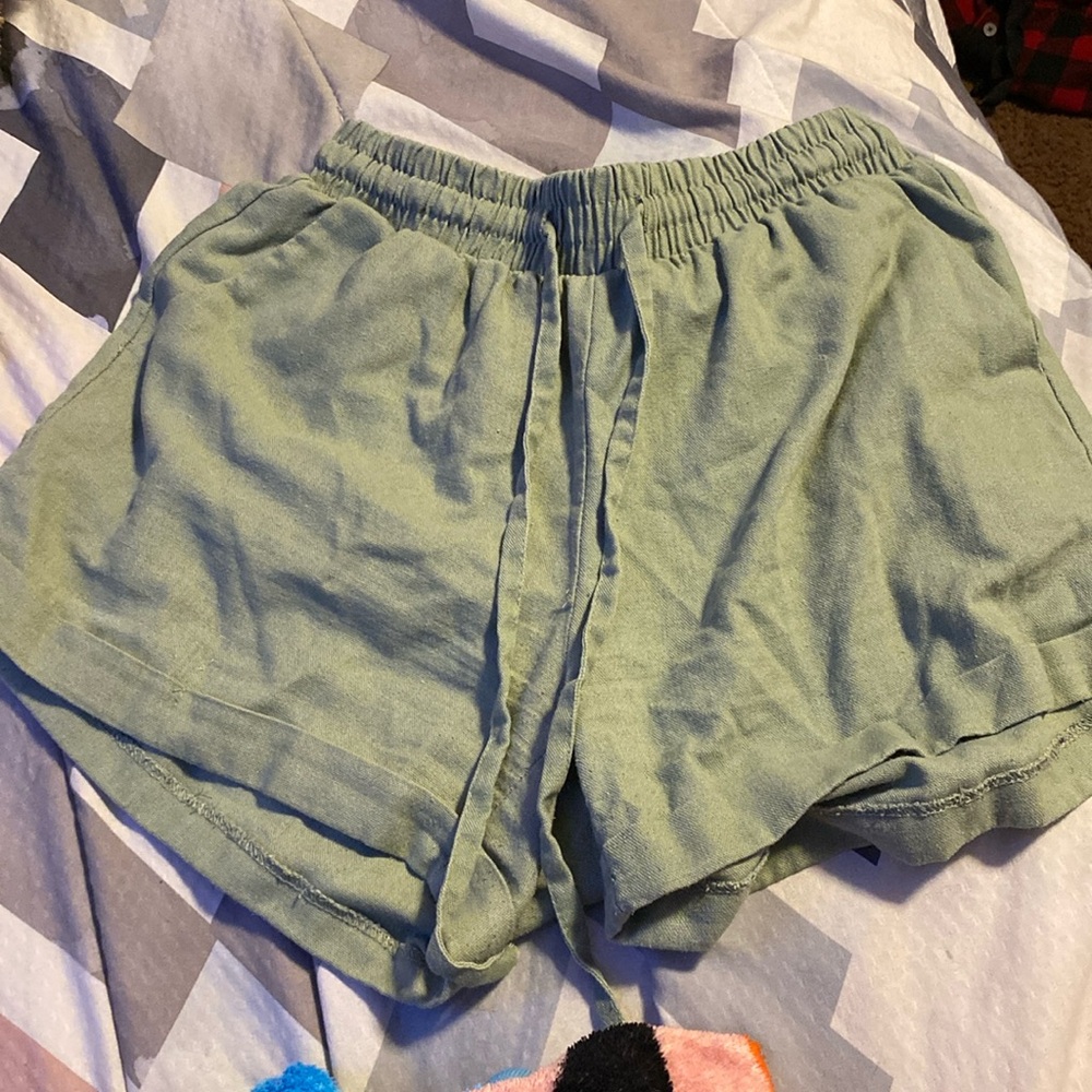 LOVE University Green Cargo Shorts